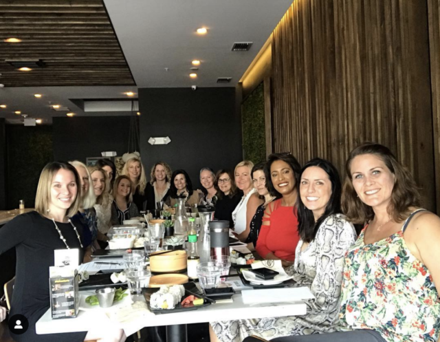 Christy Cohen from Superior Spiral Stairs, Monica Rissler from Monica Rissler interior design, Christa Sweeny mortgage lender, and others during a luncheon at JPAN in UTC.